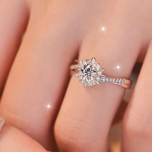 2 Piece Moissanite 925 Sterling Casual Silver Ring