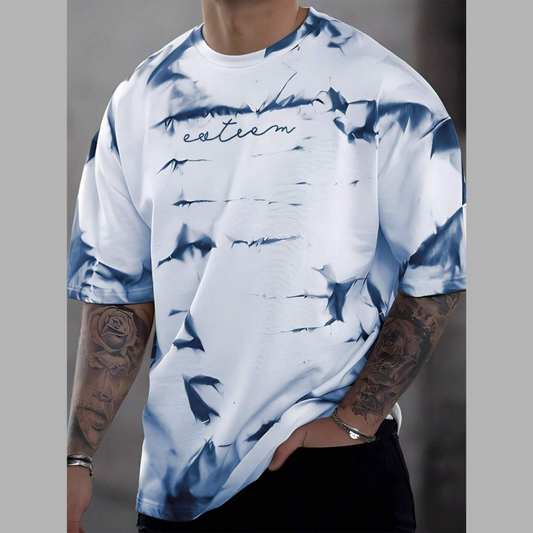 Men's Full Size Tie-Dye Round Neck T-Shirt Plus Size