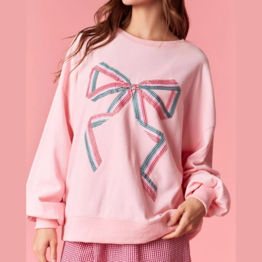 Bow Crew Neck Sweatshirt