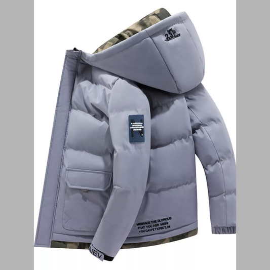 Men's Plus Size Hooded Padded Zip Up Coat