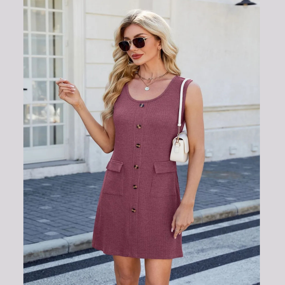 Scoop Neck Sleeveless Mini Tank Dress