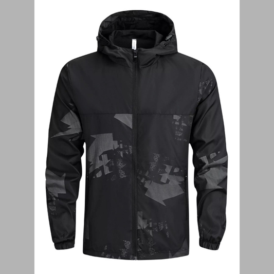 Men's Plus Size Trendy Lightweight Hooded Windbreaker Jacket