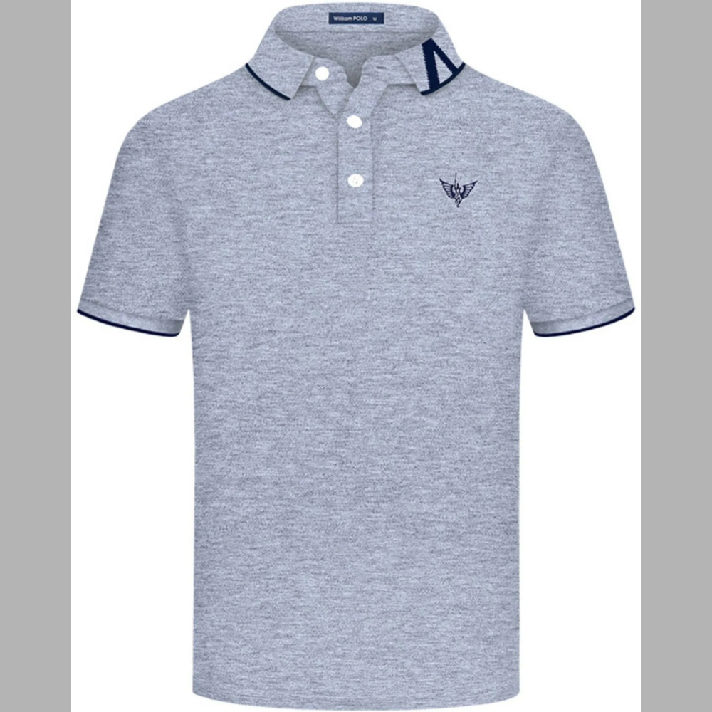 Men's Plus Size Contrast Trim Short Sleeve Polo Shirt