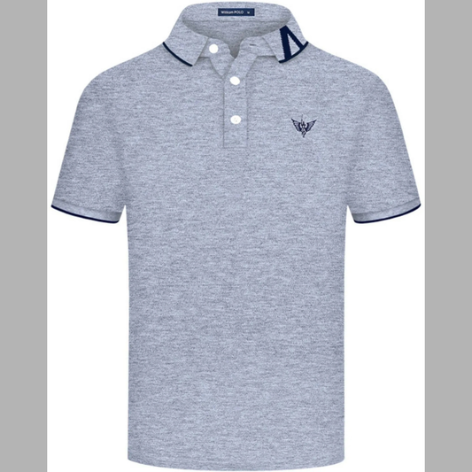 Men's Plus Size Contrast Trim Short Sleeve Polo Shirt