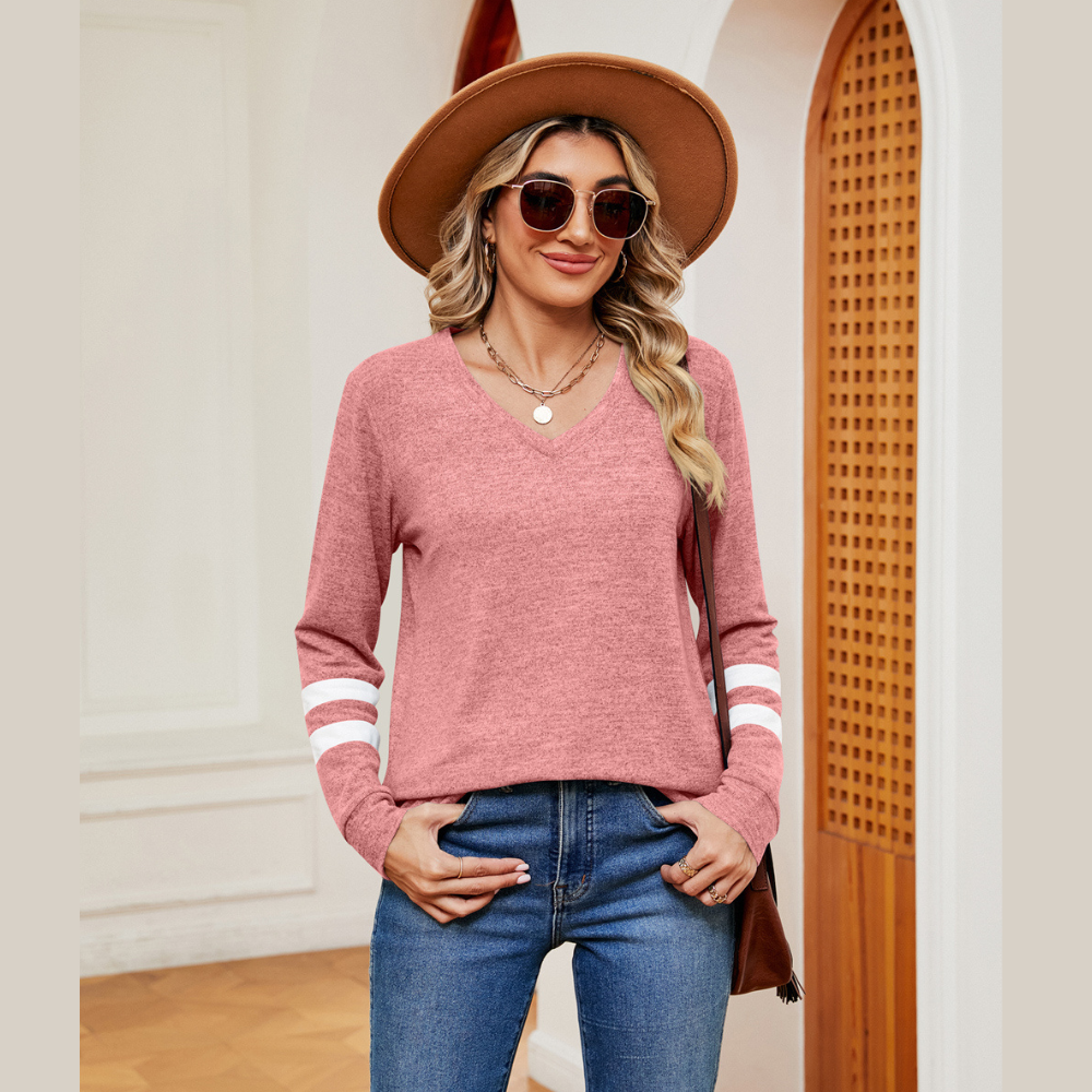 V-Neck Long Sleeve T-Shirt