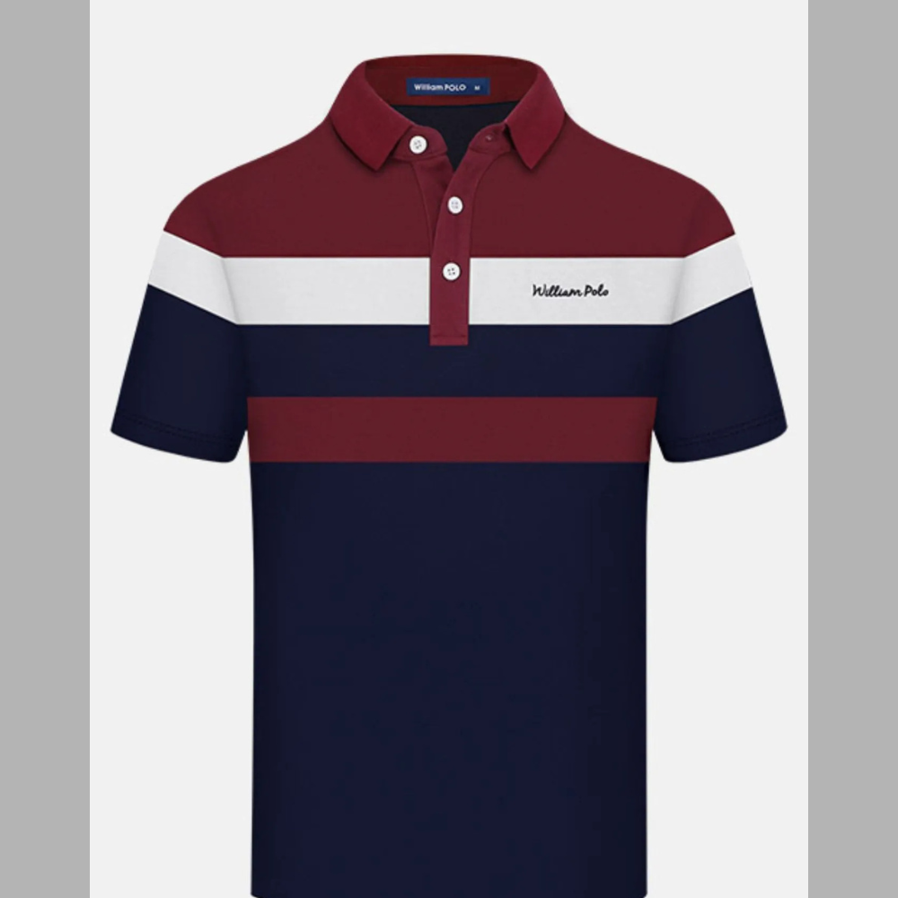 Men's Plus Size Color Block Striped Short Sleeve Polo