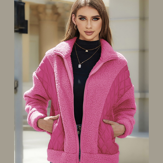 Zip-Up Collared Neck Jacket