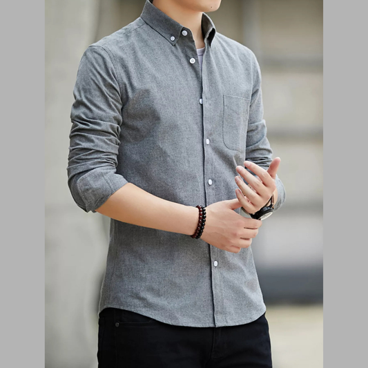 Men's Plus Size Casual Long Sleeve Shirt