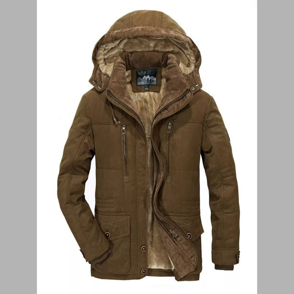 Men's Plus Size Winter Warm Hooded Parka Coat