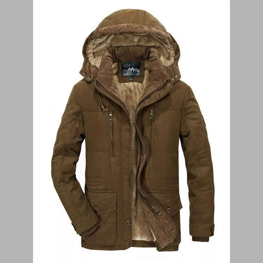 Men's Plus Size Winter Warm Hooded Parka Coat