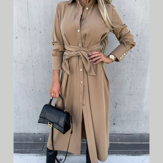 Full Size Button Front Shirt Dress Plus Size