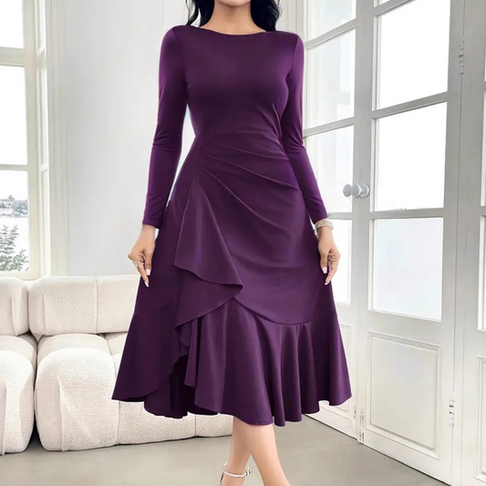 Women's Long Sleeve Round Neck Dress