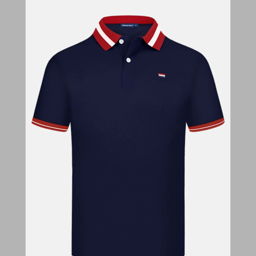 Casual Men's Plus Size Striped Collar Short Sleeve Polo