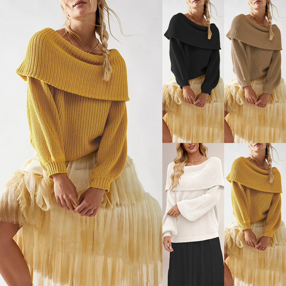 Loose Off Shoulder Pullover Top Sweater