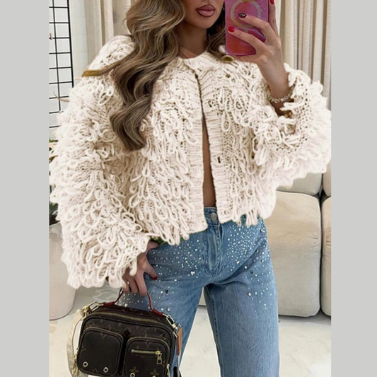 Fringe Button Up Cardigan