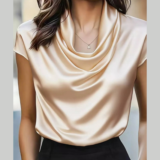 Satin Cowl Neck Blouse