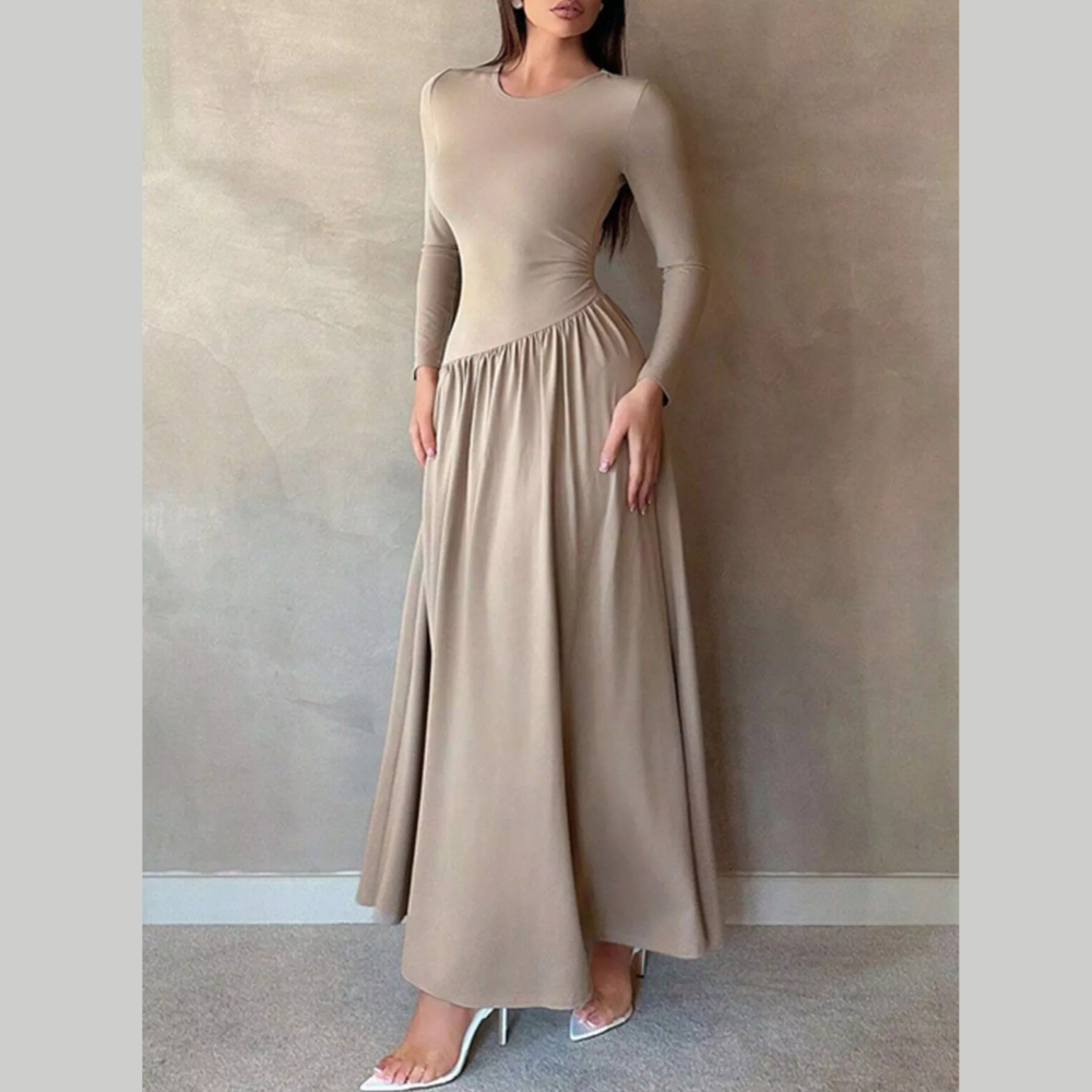 Long Sleeve A-Line Maxi Dress