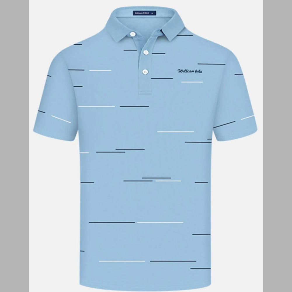 Men's Modern Stripe Pattern Short Sleeve Polo