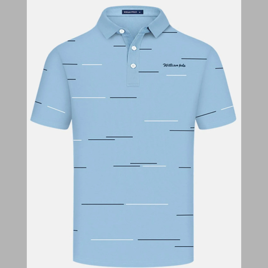Men's Modern Stripe Pattern Short Sleeve Polo