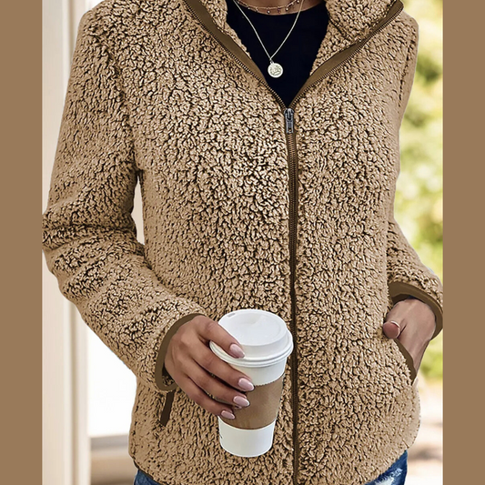 Pocketed Zip Up Turtleneck Jacket