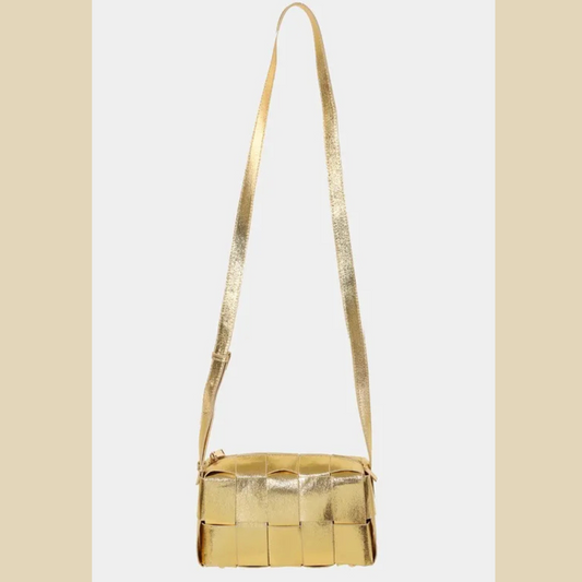 Fame Woven Crossbody Bag with Adjustable Strap