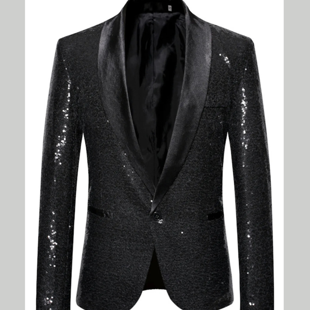 Men's Sequin Long Sleeve Blazer