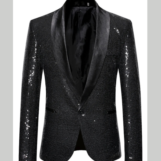 Men's Sequin Long Sleeve Blazer