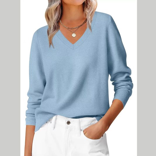 Classic V-Neck Long Sleeve Sweater