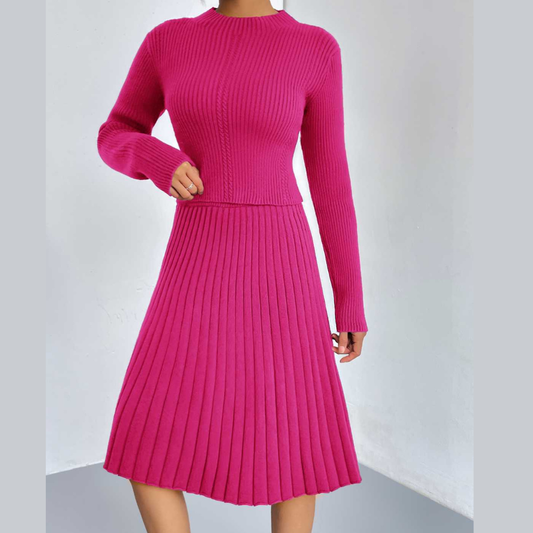 Rib-Knit Sweater and Skirt Set