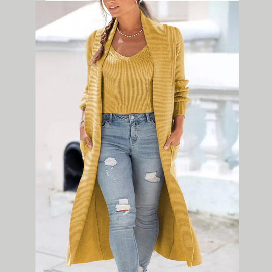 Full Size Ribbed Knit Tank and Cardigan Sweater Set Plus Size