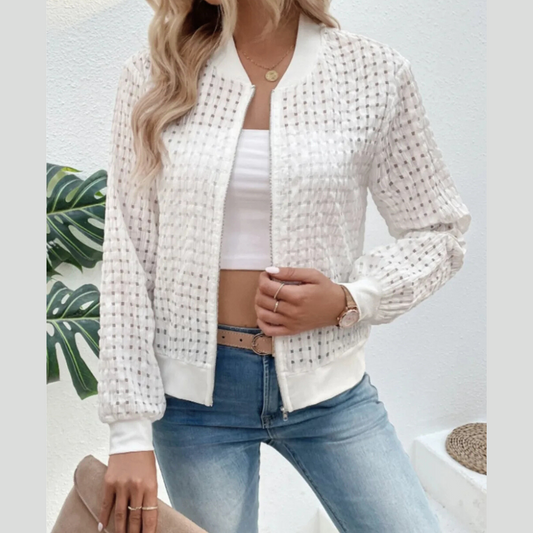 Sleek Zip-Up Long Sleeve Jacket