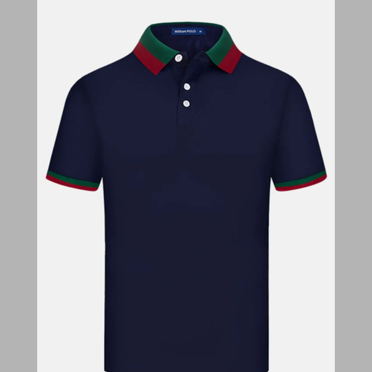 Men's Plus Size Short Sleeve Polo with Contrast Collar Detail