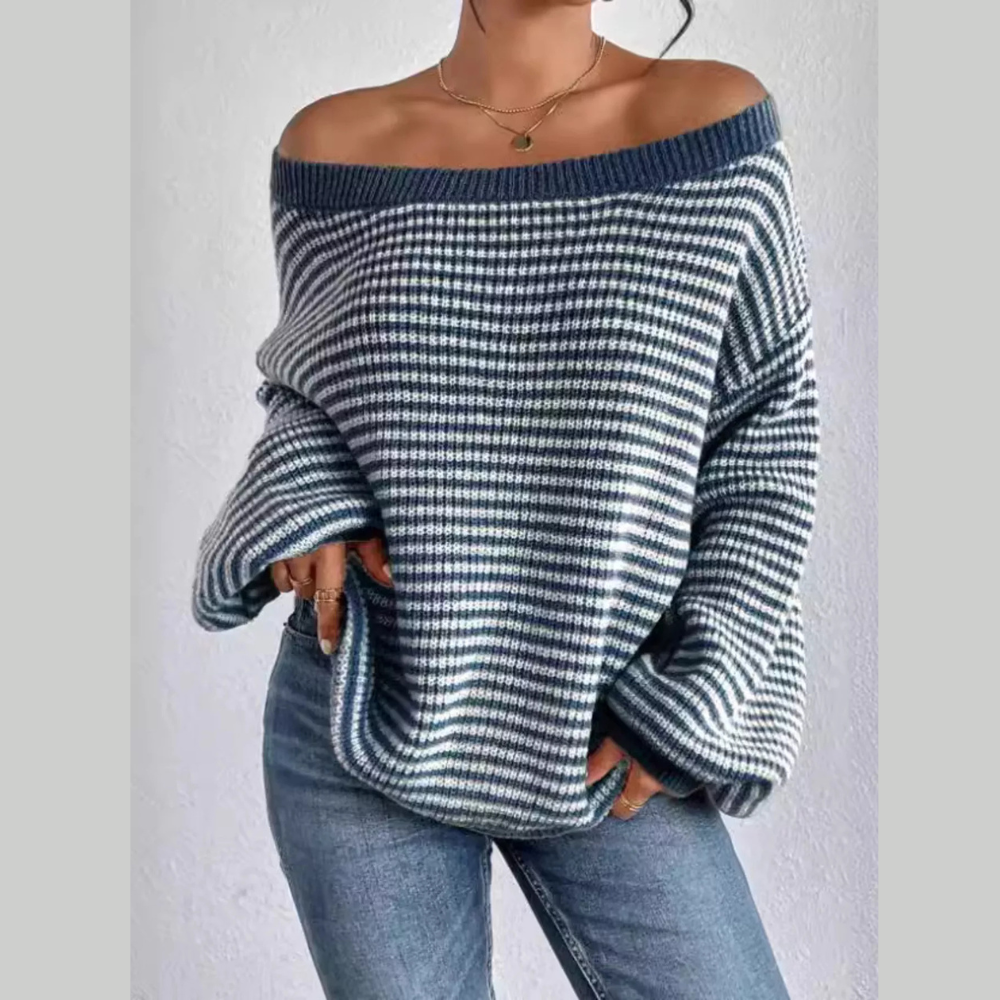 Striped Boat Neck Sweater