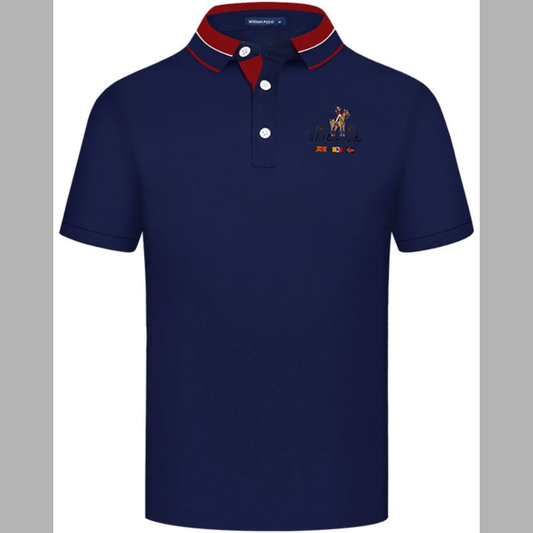 Men's Plus Size Embroidered Short Sleeve Polo