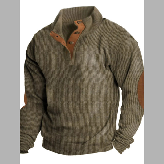 Men's Full Size Vintage Corduroy Long Sleeve Top Plus Size