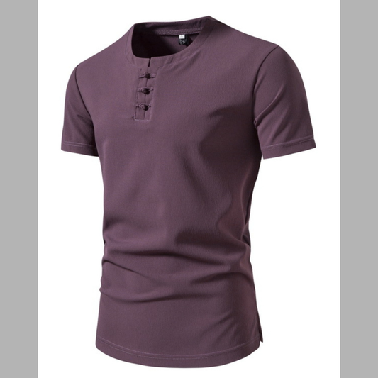 Men's Plus Size Casual Button Henley T-Shirt