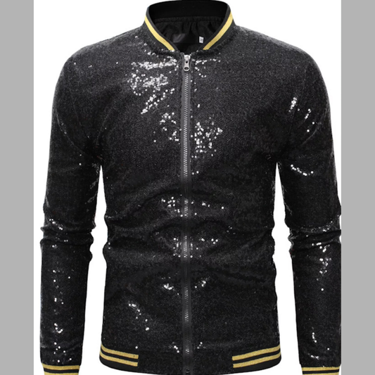 Men's Sequin Zip Up Jacket