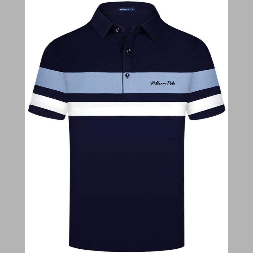 Men's Plus Size Classic Color Block Short Sleeve Polo Shirt