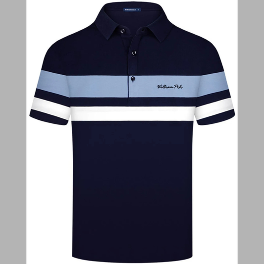 Men's Plus Size Classic Color Block Short Sleeve Polo Shirt