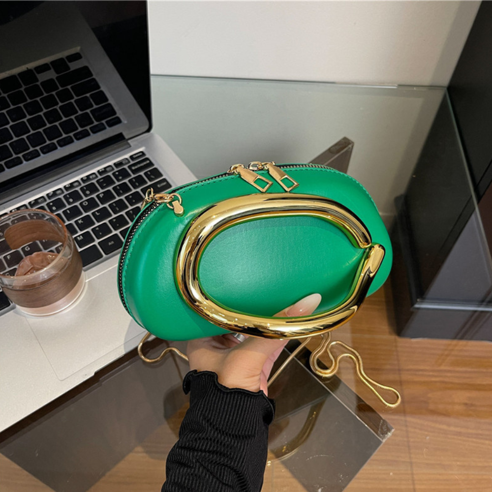 Small Bag Vintage Hardware Metal Handle Chain Crossbody Bag