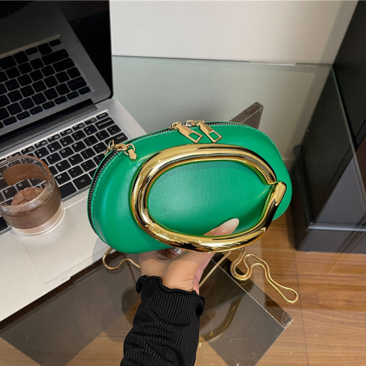 Small Bag Vintage Hardware Metal Handle Chain Crossbody Bag