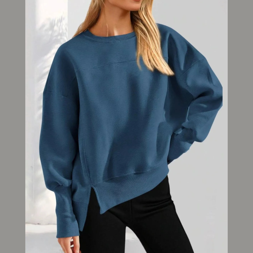 Casual Loose Side Slit Sweatshirt