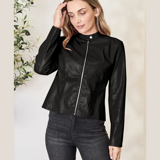 Mock Neck Zip Up Jacket