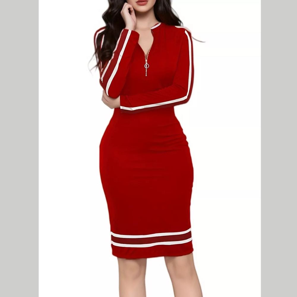 Striped Bodycon Long Sleeve Dress