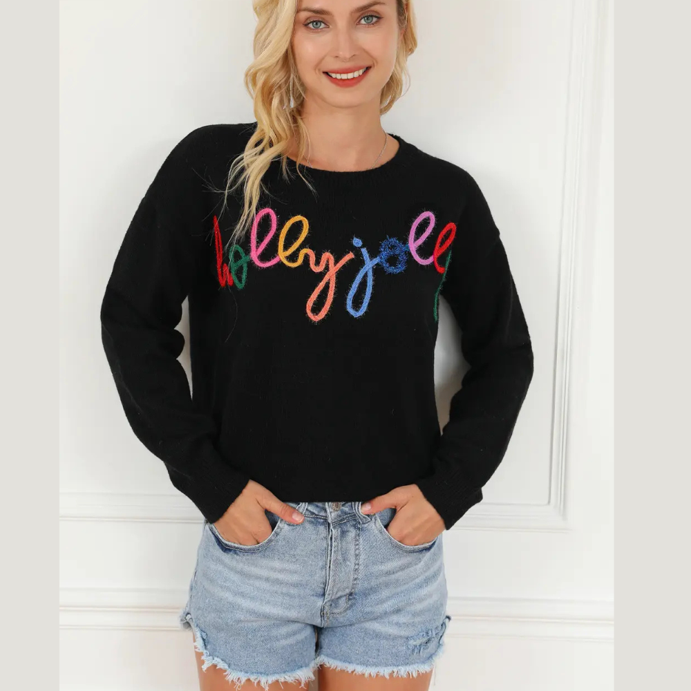 Chic Round Neck Long Sleeve Sweater