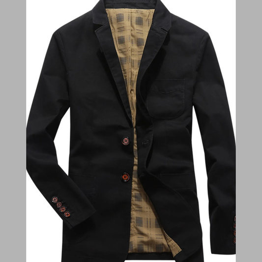 Men's Plus Size Button Up Long Sleeve Blazer