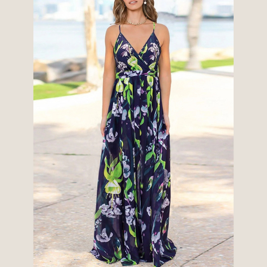 Floral Print Spaghetti Strap Maxi Dress