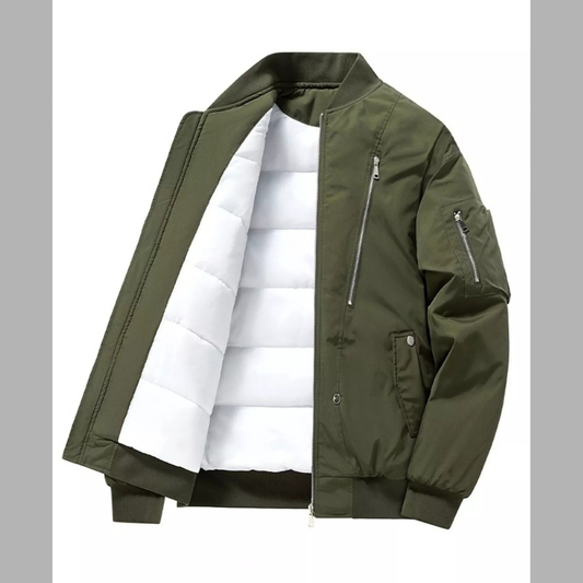 Men's Plus Size Casual Lightweight Padded Bomber Jacket