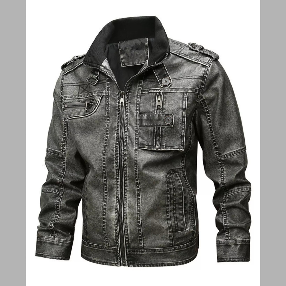 Men's Casual Full Size Zip Up Long Sleeve Jacket Plus Size