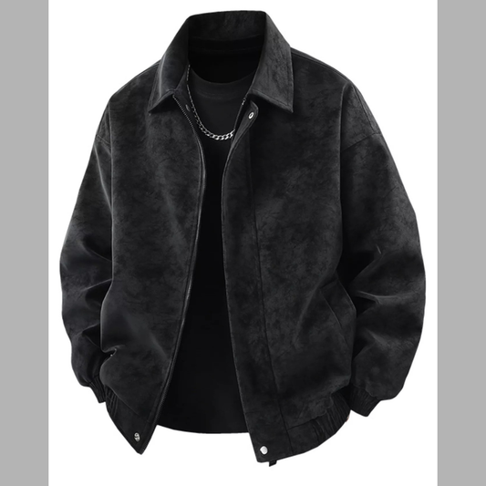 Men's Plus Size Zip Up Leather Jacket